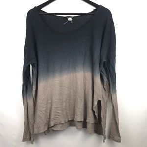 Free People Linen Tunic oversized ombré L long